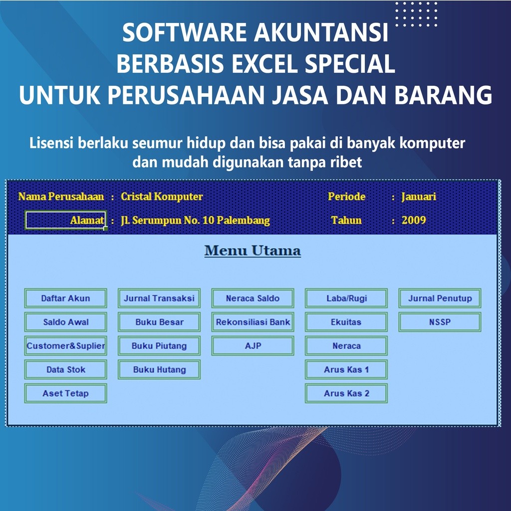 Aplikasi akuntansi Excel program siap pakai perusahaan dan toko