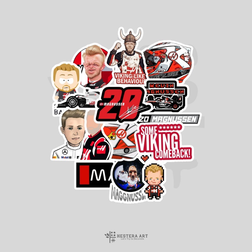 

Stiker Pack Pembalap F1 Sticker Vinyl Doff Laminasi | Stiker Kevin Magnussen