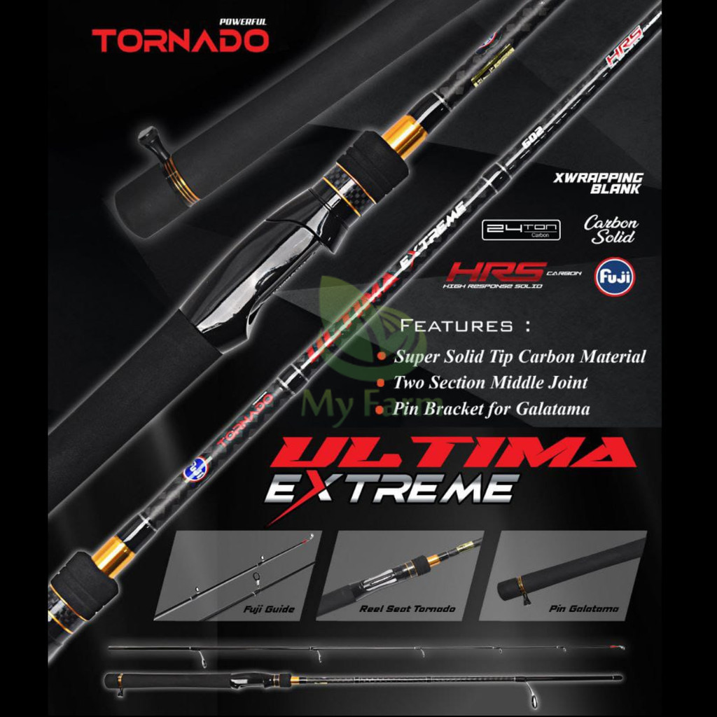 Tornado Ultima Extreme 165cm 180cm Joran Pancing Spinning Carbon Solid Ring Full Fuji Fishing Rod MF