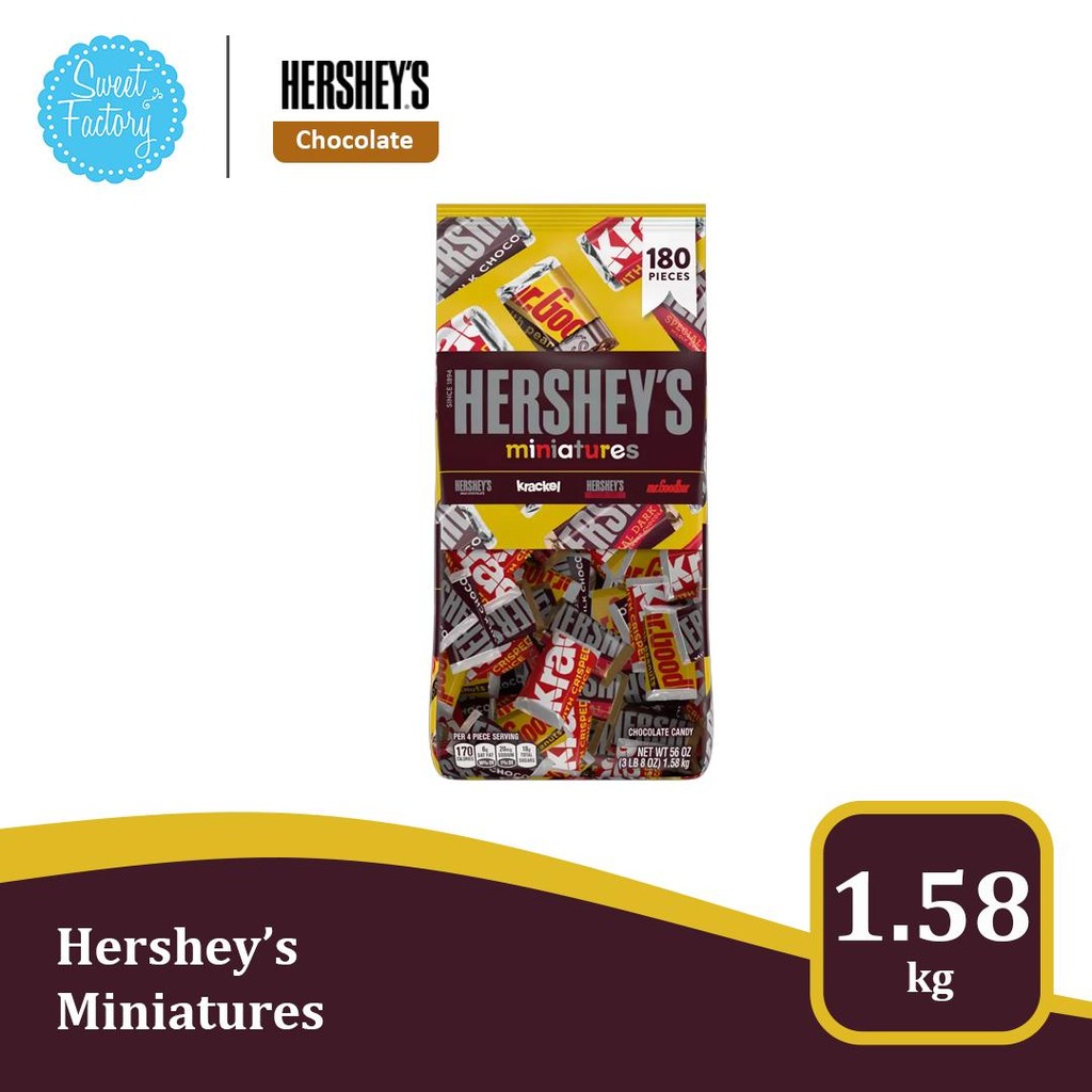 

Hershey's Miniatures Assorted Chocolate - 1.58 kg / 56oz / 180 Pieces