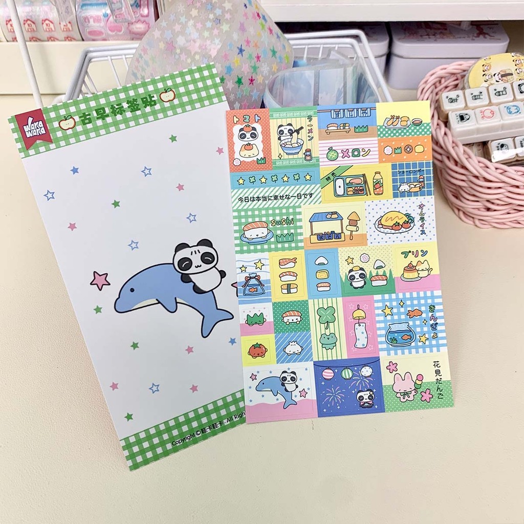 

6PCS Kawaii Theme Stickers Scrapbooking Stickers Cute Deco Stickers for DIY Arts Crafts Album Journal Planner