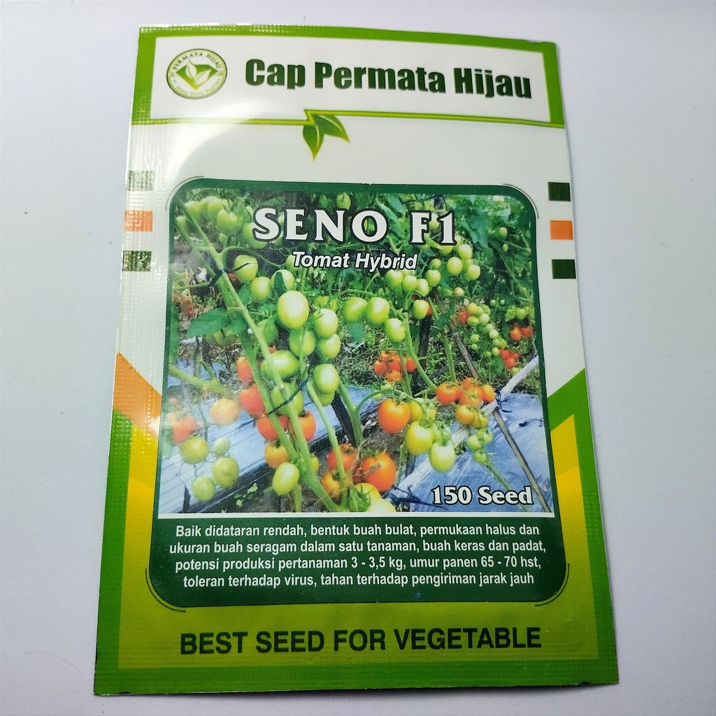 Benih SP Tomat SENO F1 isi 150 Biji Hibrida Bibit Cap Permata Hijau Small Pouch