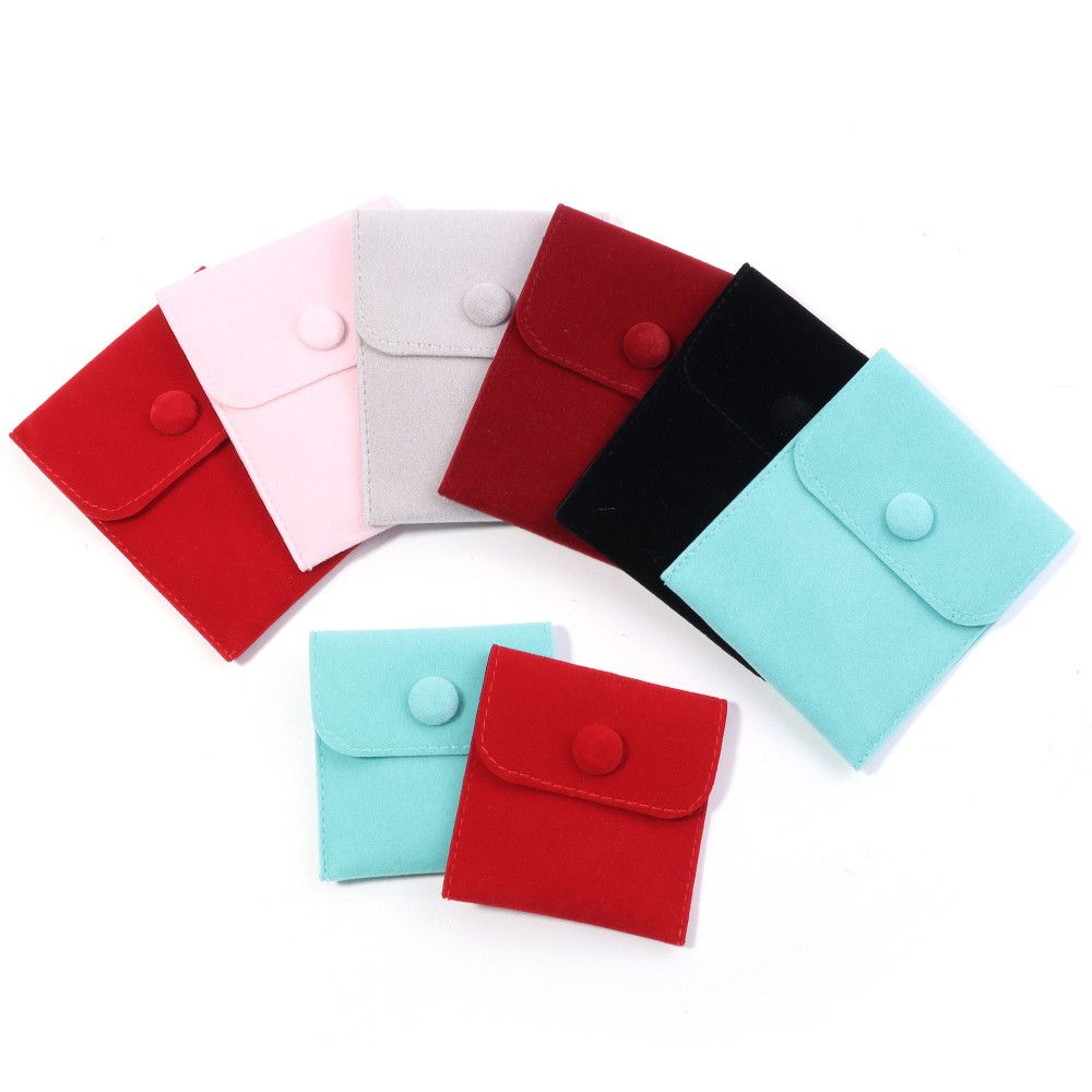 

1Pc/Lot Jewelry Pouch Packaging Bag Soft Velvet Gift Bracelet Necklace Earrings Rings Storage Button Velvet Bag Custom Logo