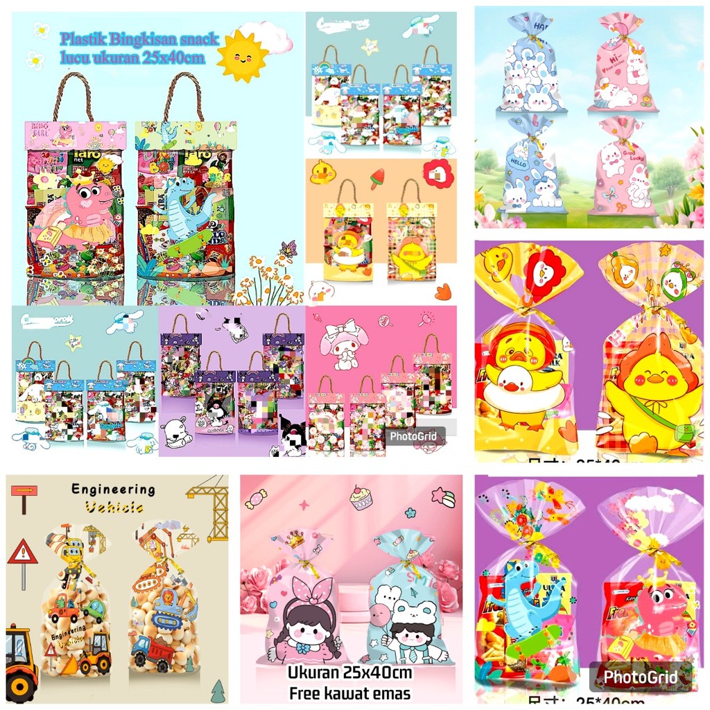 

50Pcs Kantong Snack Ulang Tahun Plastik Kue Mermaid Kartun Lucu Plastik Bingkisan Anak Ulta Plastik Snack Putri Duyung