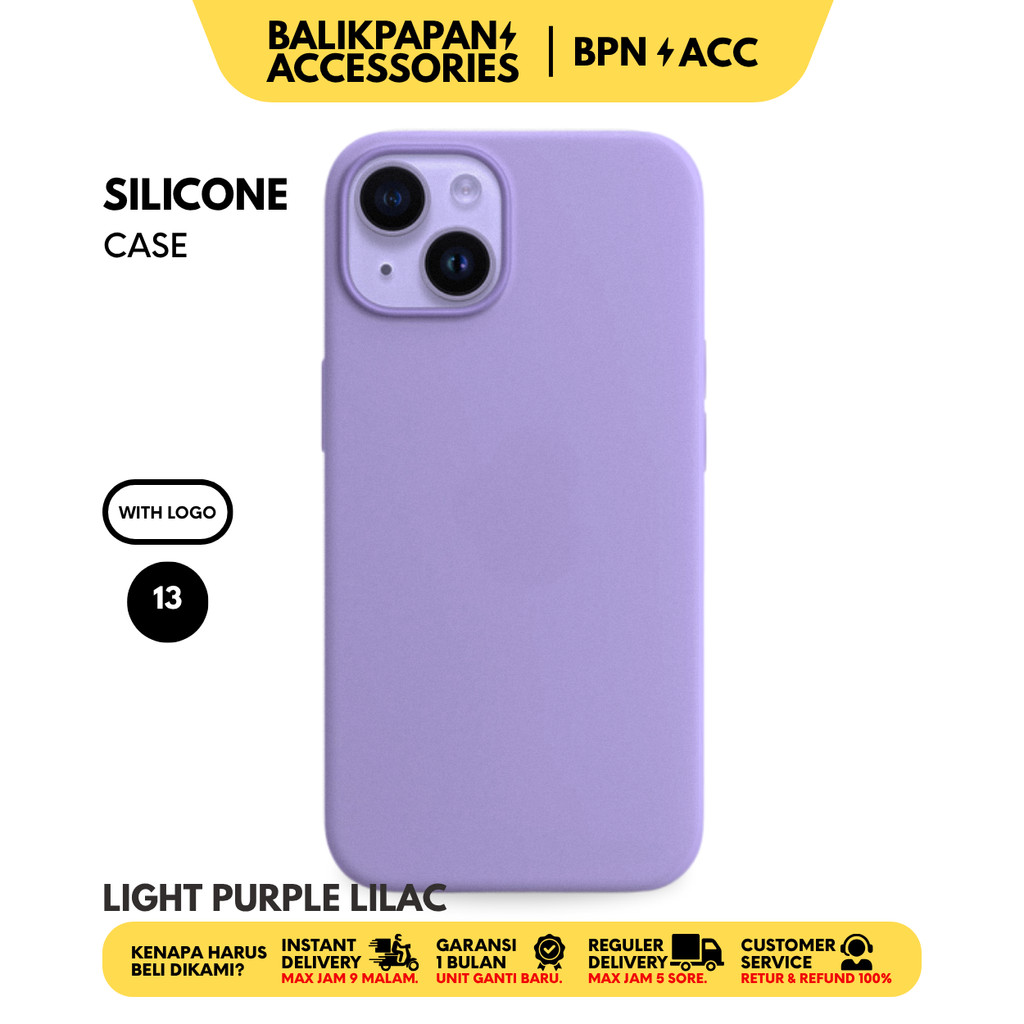 Case iPhone Silicone Full Cover 13 Light Purple Lilac - BALIKPAPAN ACC