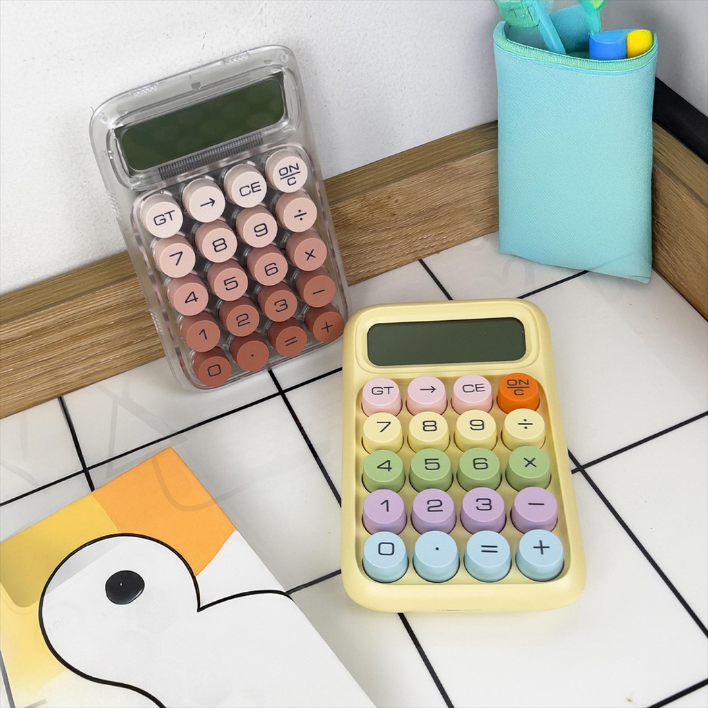 

NA Kalkulator Display 10 Digit Candy Boba / Tombol Korea Pastel Transparan / Calculator Mekanik Dasar Standar