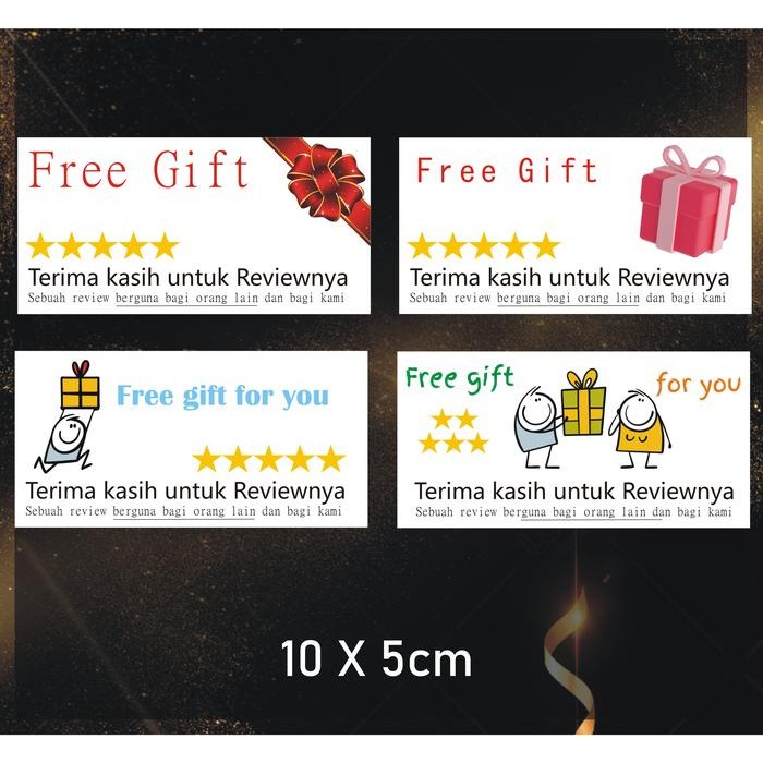 Review Card , Free Gift dan Thank you card Olshop 5x10cm