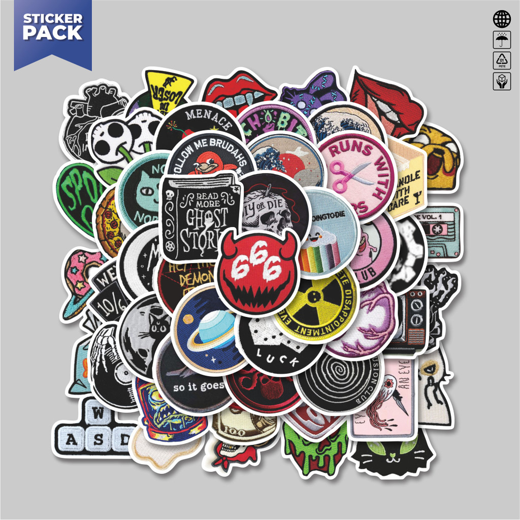 

[100PCS]Stiker Pack Stiker Patch Keren INS Style Aesthetic Vinyl Anti Air Dekorasi Sticker Laptop Buku Journal Koper Helm Casing HP Gitar Helm Skateboard