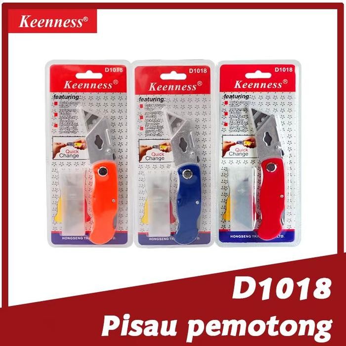 

KEENNESS Pisau Lipat Cutter Lipat + Isi Cutter Refill 5 PCS - D1018