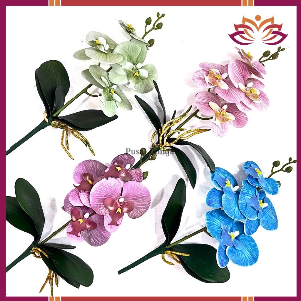 Anggrek Latex Mini & Daun Anggek Premium/Daun Anggrek Bunga Hias Dekorasi/ bunga anggrek (NK-200)