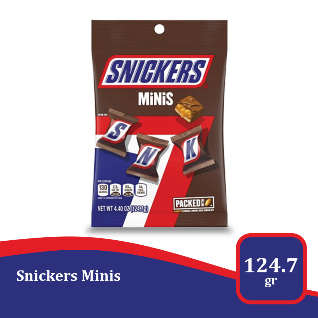 

Snickers Minis 124.7g / 4.4 oz - Camilan Cokelat Mini dalam Kemasan Praktis