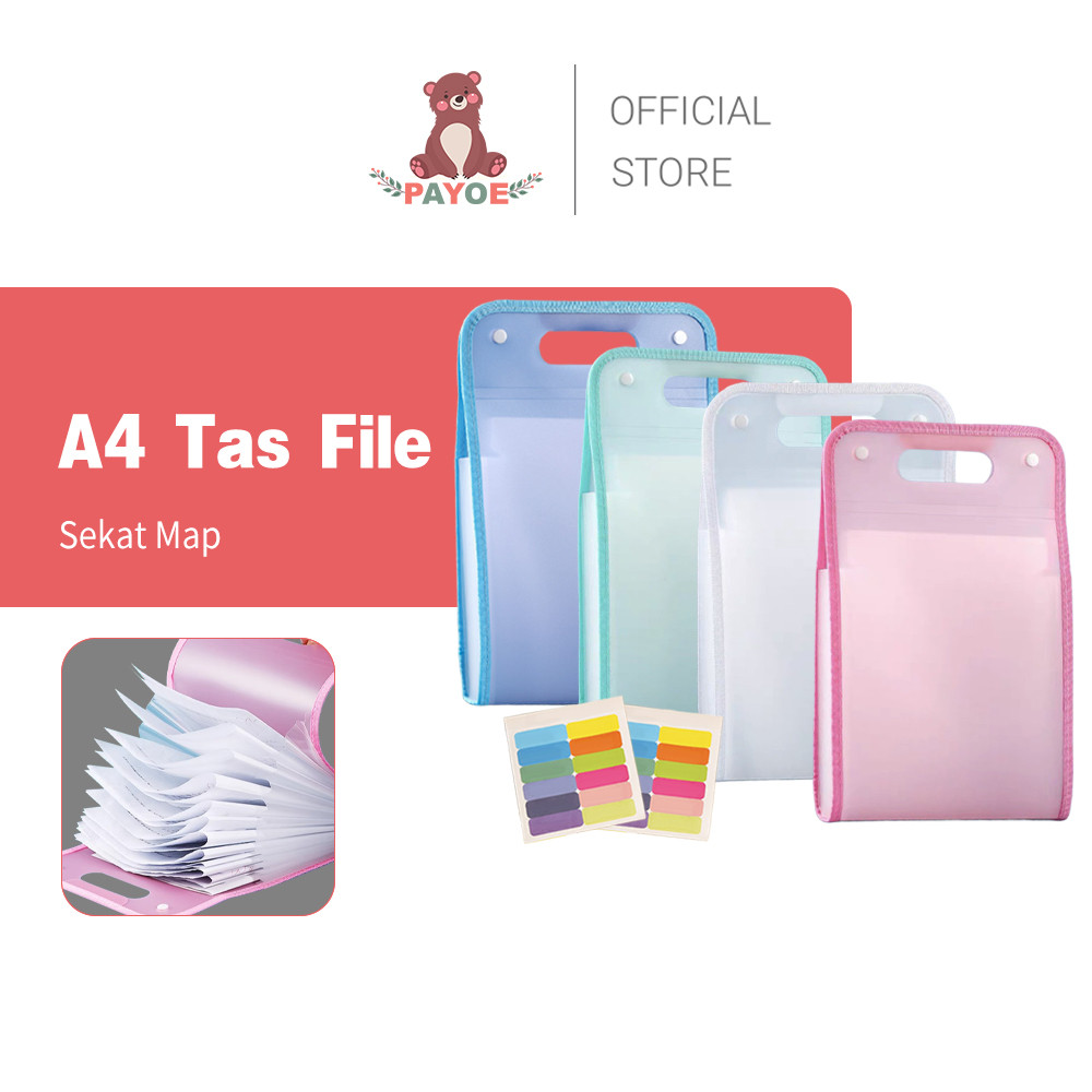 

PAYOE Tas File Clear Holder Handle Tas Dokumen File 13 Sekat A4