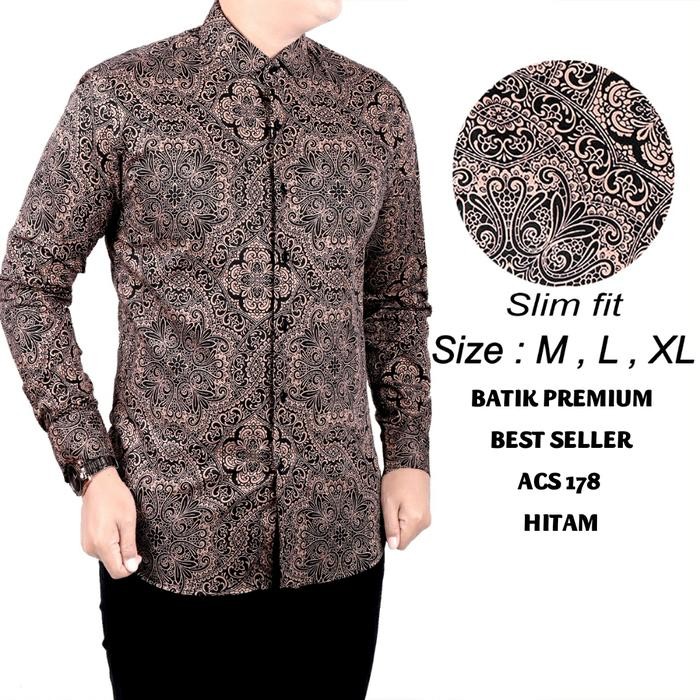 KEMEJA BATIK PRIA SLIM FIT / BAJU BATIK PRIA SLIM FIT ACS178