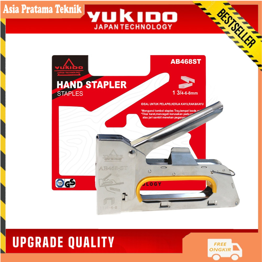 

YUKIDO AB-468ST Stapler Gun Tembak Paku Model U 6MM/8MM - Staples Kayu Jok Dana Pelajar