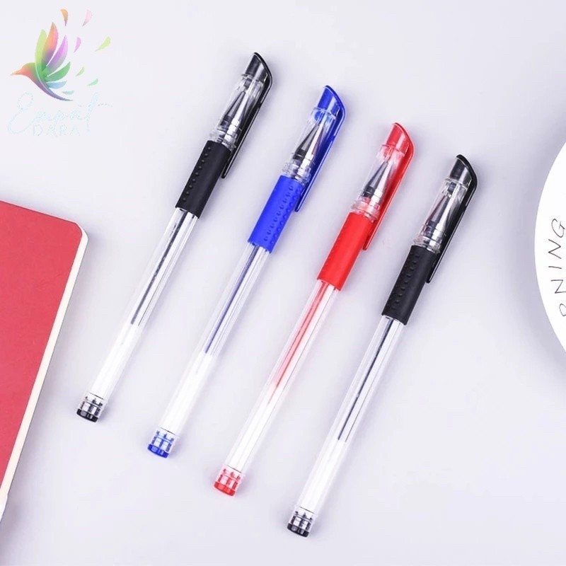 

MCK- 10PCS Pena Gel 0.55mm Standard Pulpen tinta cair Alat Tulis Sekolah Kantor Pen Warna Warni Pena Ujung Lancip ATK Murah Import