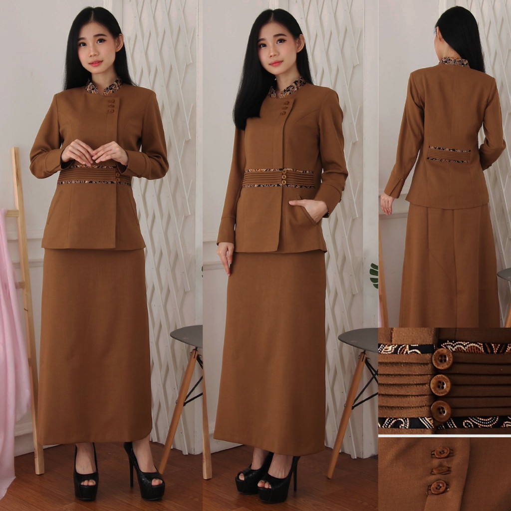 FREE ONGKIR Blazer Wanita / Seragam PNS ASN / Baju PNS Wanita Motif Batik / Baju Guru Wanita - 7007 