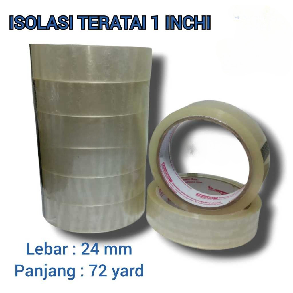 

TERATAI BENING 1" INCH ISOLASI LAKBAN SELOTIP BENING TRANSPARAN 24MM