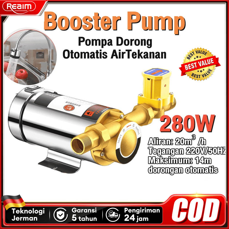 280 Watt Pompa Pendorong Tekanan  Pompa Booster Otomatis Air Shower Water Heater Booster Pompa  Boos