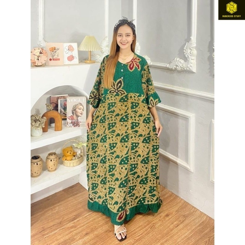 Daster Maura Jumbo Daster Jumbo LD 130 Daster Batik Daster Lengan 3 4 Daster Batik Jumbo Daster Busu