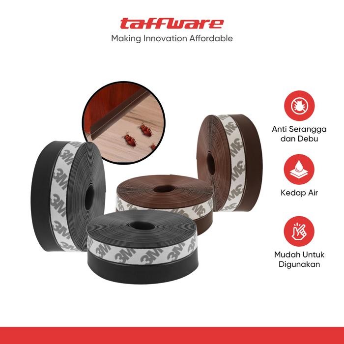 

TaffHOME Lis Pintu Penghalang Debu Door Seal Strip Silicone TPE- EACC25 - Brown 25mmx 5m