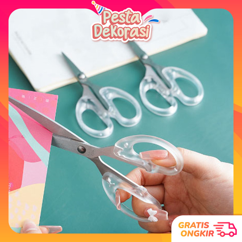 

PESTA DEKORASI H5920 Gunting Transparan Bening Multifungsi Gunting Transparan Gunting Kertas Transparan Pemotong Kertas Scrapbooking