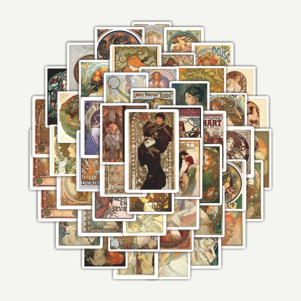 

Sticker Pack Stiker Mucha Art Nouveau Collection/Koleksi | Sticker TUMBLR | Stiker LAPTOP KOPER HELM