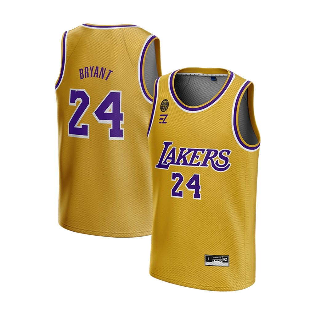 [ORIGINAL] Jersey KB Bryant  LA Lakers #24 YELLOW KUNING -  Swingman Bola Basket Baju Kaos T-Shirt T