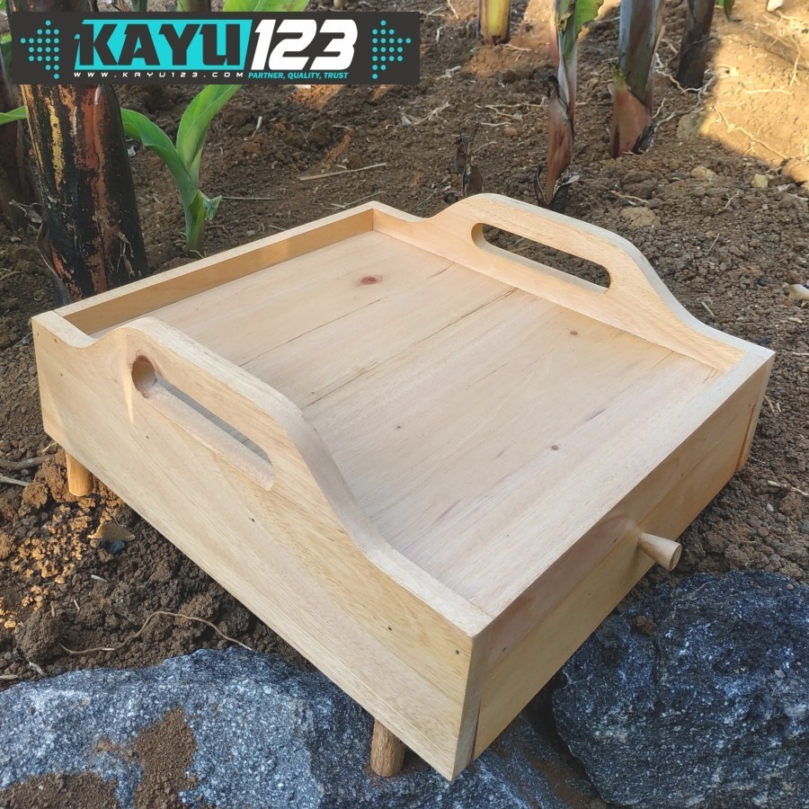 Wooden Hampers Tray 30x25 Souvenir Nampan Laci Baki Laci Kayu (WCM-16)