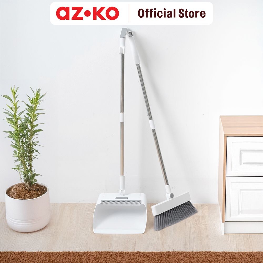 AZKO Proclean Set Sapu & Pengki 4 In 1 - Putih Floor Cleaner Set Sapu Dan Serokan Lantai Broom And D