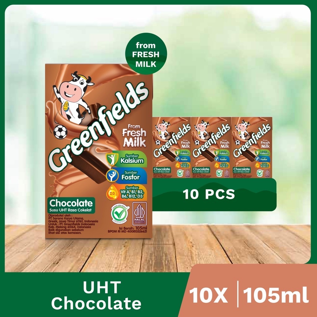 

NEW [Bundling Hemat} Susu Greenfields UHT Chocolate 105mL x 10pcs PREMIUM