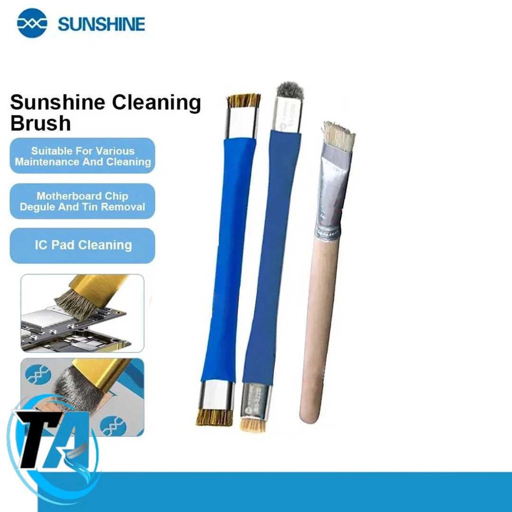 SUNSHINE Set Kuas Pembersih Papan PCB Double Headed Anti Static - SS-022B