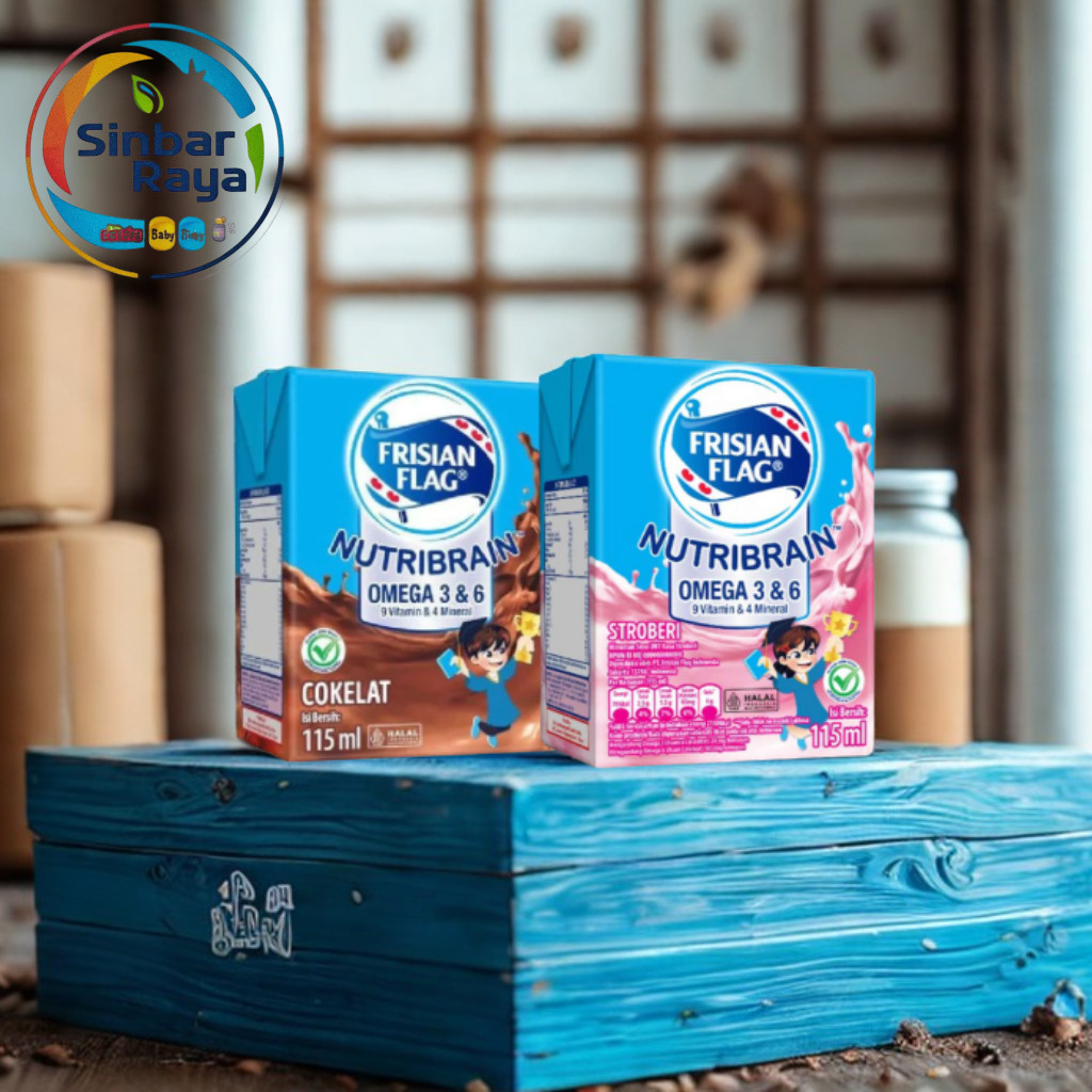 

Susu Frisian Flag Susu UHT Nutribrain Susu Kotak Cair Liquid Isi 6 Kotak Coklat Stoberi Sinbar Raya