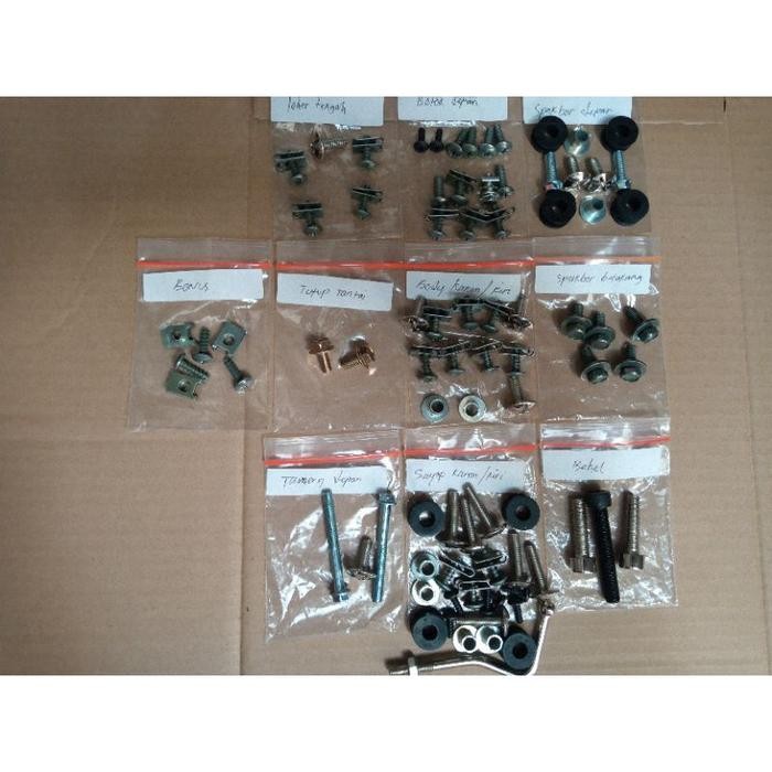 baut full set body satria hiu lumba baut body karet ring bos lengkap