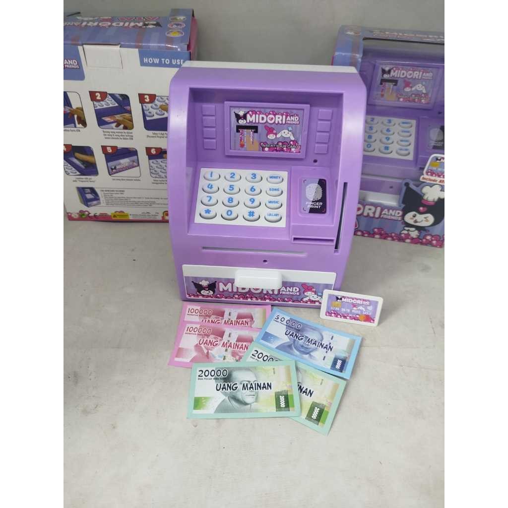 Mainan Edukasi Anak Celengan ATM Midori BP 6652 Sidik Jari | Mainan Anak Tabungan Karakter Kuromi Vi