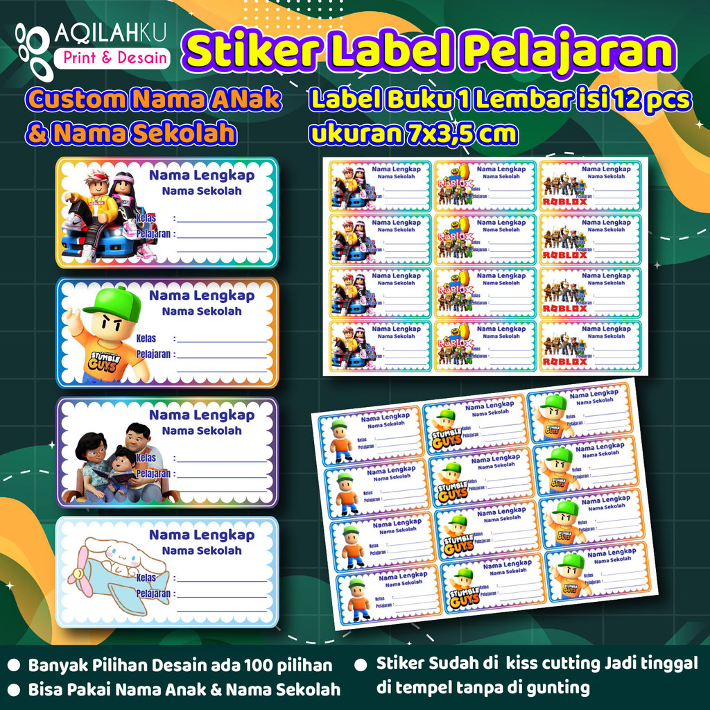

STIKER LABEL MATA PELAJARAN TEMA KARTUN KARAKTER (ISI 12 PCS)