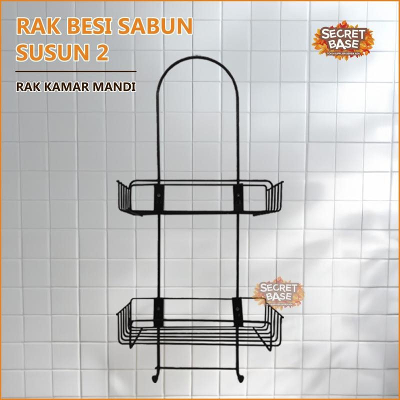 

[COD] RAK BESI SABUN 2 SUSUN - Beli Lokal / Rak Kamar Mandi/ Rak Serbaguna Gantung + Kaki