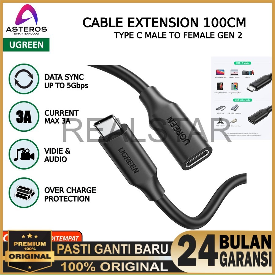Ugreen Kabel Extension Type C to Usb Tipe C Thunderbolt Kabel Sambungan Usb Type C 3.1 To Usb C