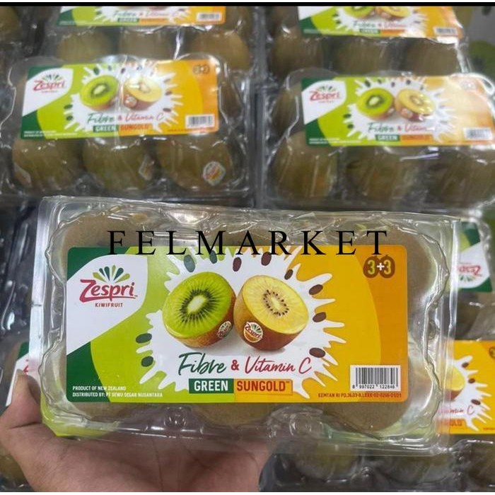 

Buah Kiwi Mix Golden & Green Zespri / Kiwi Zespri Mix Isi 6 Pcs / Pack