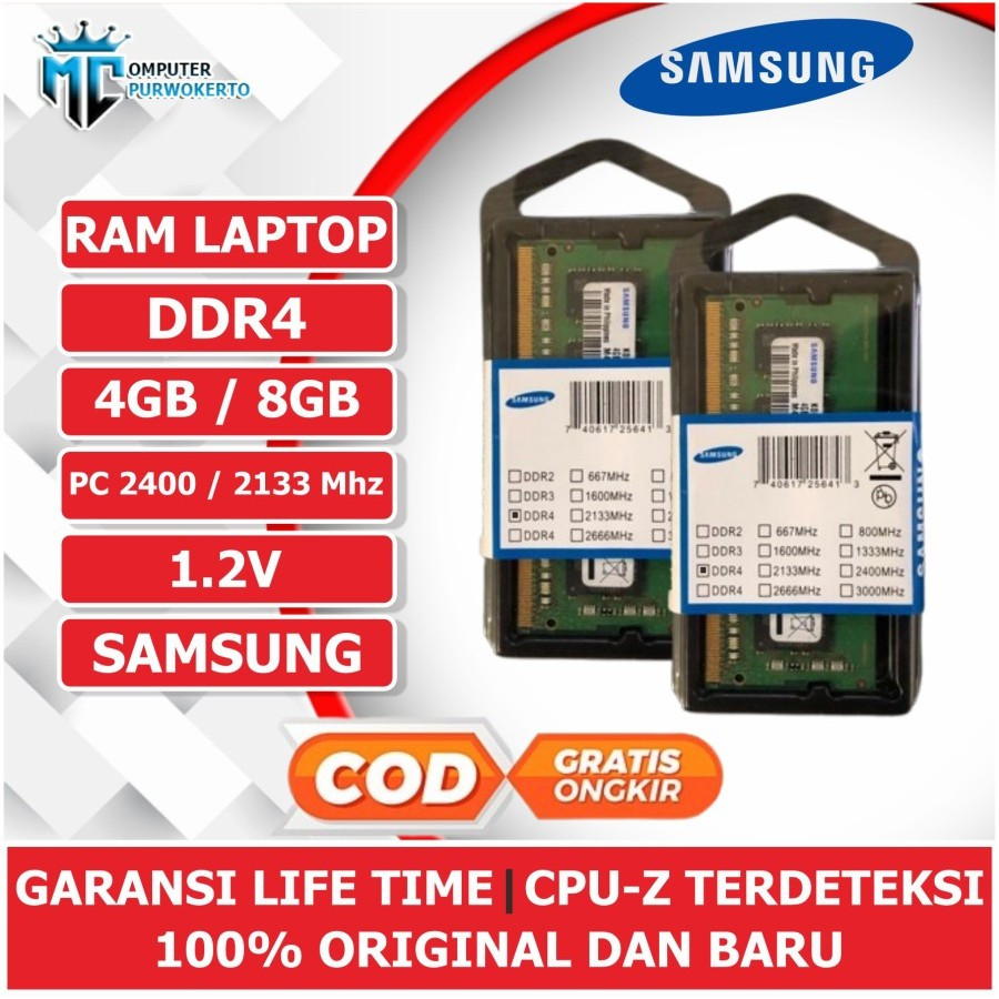 Ram Laptop Sodimm DDR4 4GB 8GB PC 2133MHZ/2400MHZ Samsung