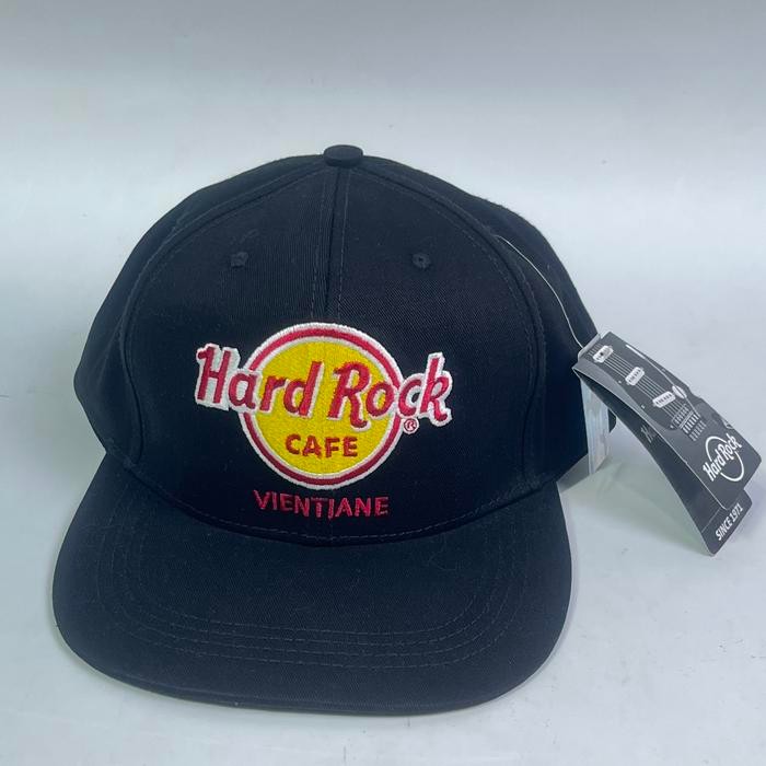 Hard Rock Cafe Vientiane Laos Flat Bill Hat Topi Dewasa Snapback Original Merchandise Collection Mer
