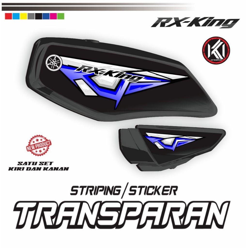 PARIASI KEREN STRIPING STICKER TRANSFARAN/TRANSPARAN MOTOR RX-KING NEW VARIASI SIMPEL MOTIP ELEGAN L