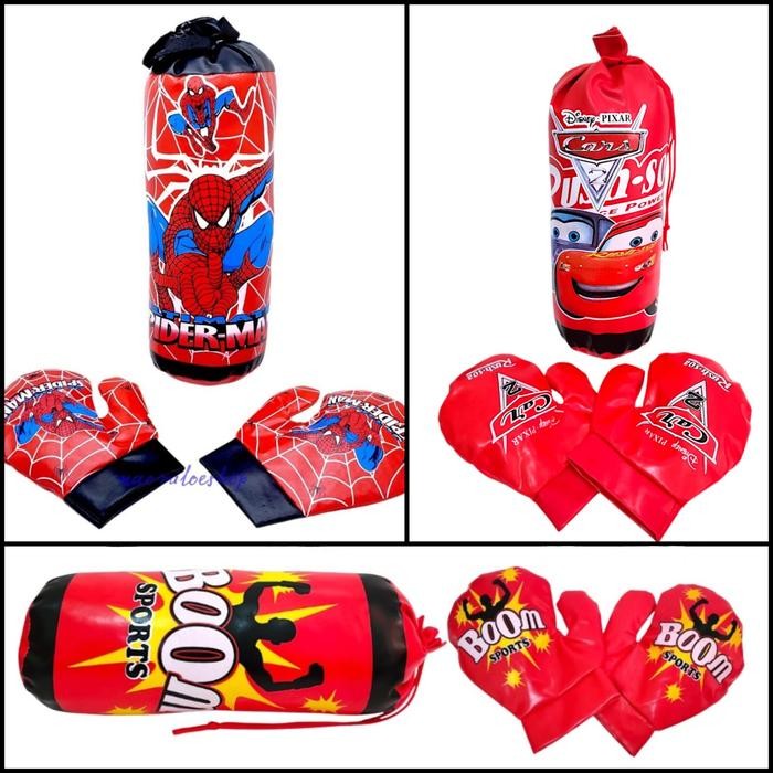 Mainan Anak Laki-laki Tinju Samsak boxing spiderman & Sarung Tangan) - samsakSPIDERMAN