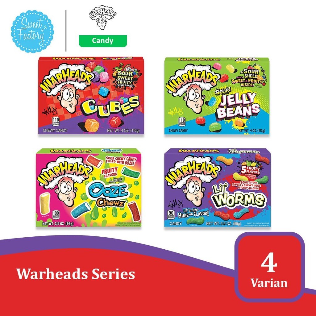 

Warheads Series Box - Permen Asam dan Manis dengan 4 Varian Lezat (3.5oz - 4 oz)