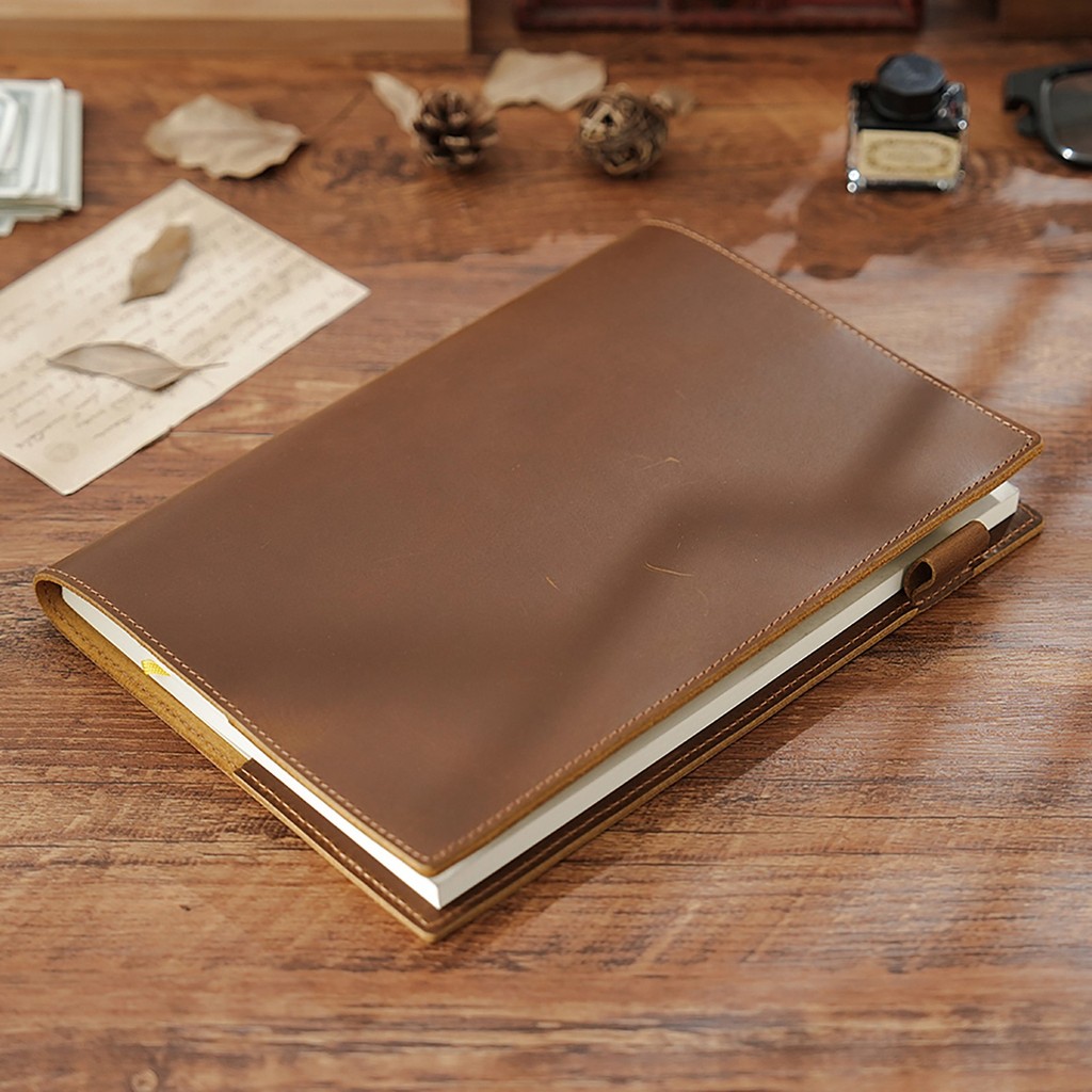 

Vintage Leather B5 Journal Notebook Cover, 176 Pages Large Notepad Diary Leather Planner Cover for Writing, Travel & Work Record