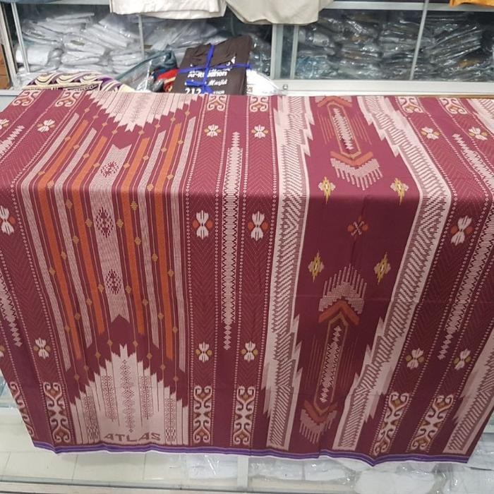 Sarung Atlas Idaman Kembang idaman harmoni BGL Akasia motif BHS SGE Murah Katun Muslim - merah