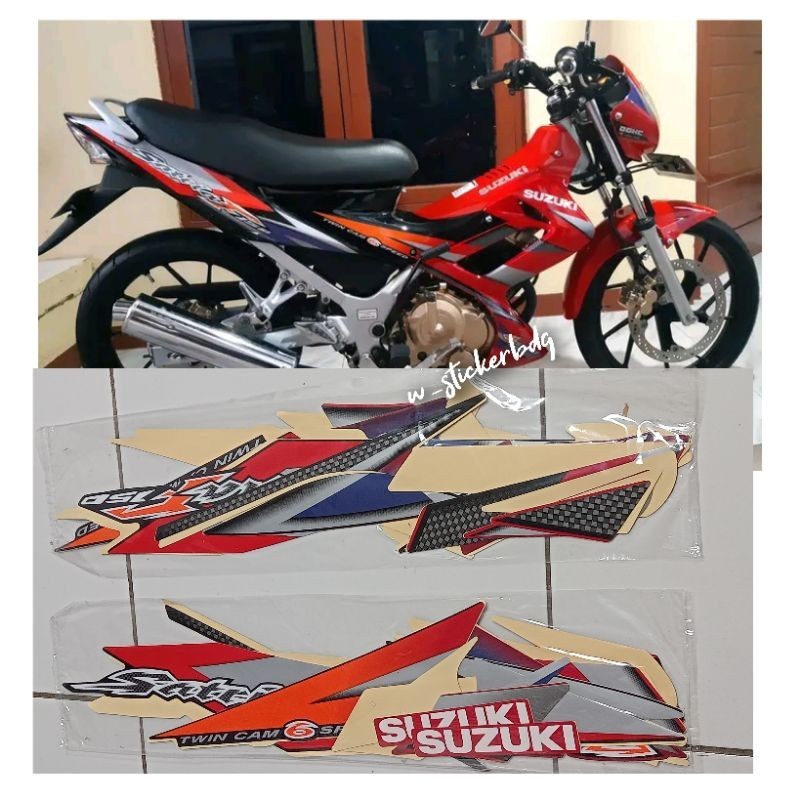 Striping Stiker Suzuki Satria Fu 2005 2006 CBU Build Up Merah