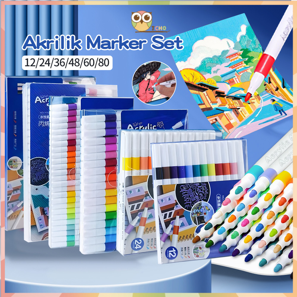 

​​JCHO​​ Acrylic Marker Painter Set DIY Painting Spidol Akrilik Pastel Pulpen Highlight Drawing