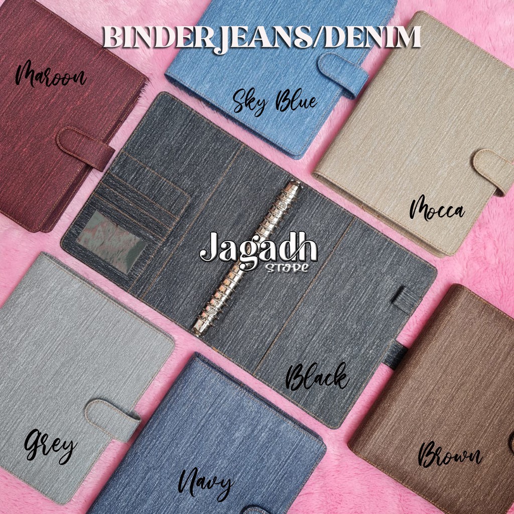 

Binder Denim 7 Warna Ukuran A5 20ring & B5 26ring