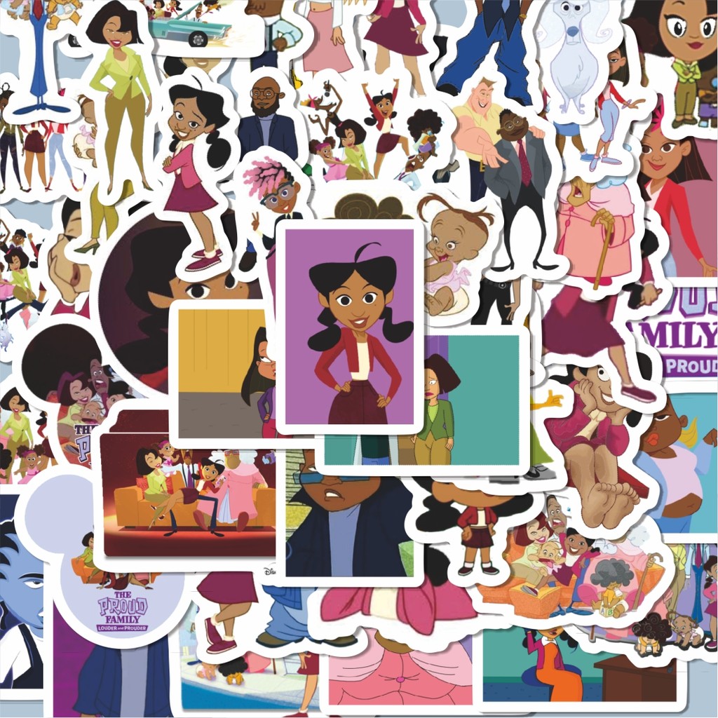

100PCS Lucu Sticker Kartun The Proud Family Sticker Stiker Aesthetic Stiker Anti Air Stikers Berperekat Waterproof sticker decal buat Motor Helm Buku Journal Koper Casing HP Laptop Botol Minum Hadiah anak