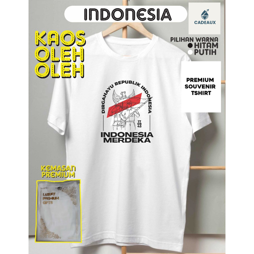 Baju kaos souvenir Oleh oleh Jakarta indonesia indo, premium gift ukuran anak dan dewasa